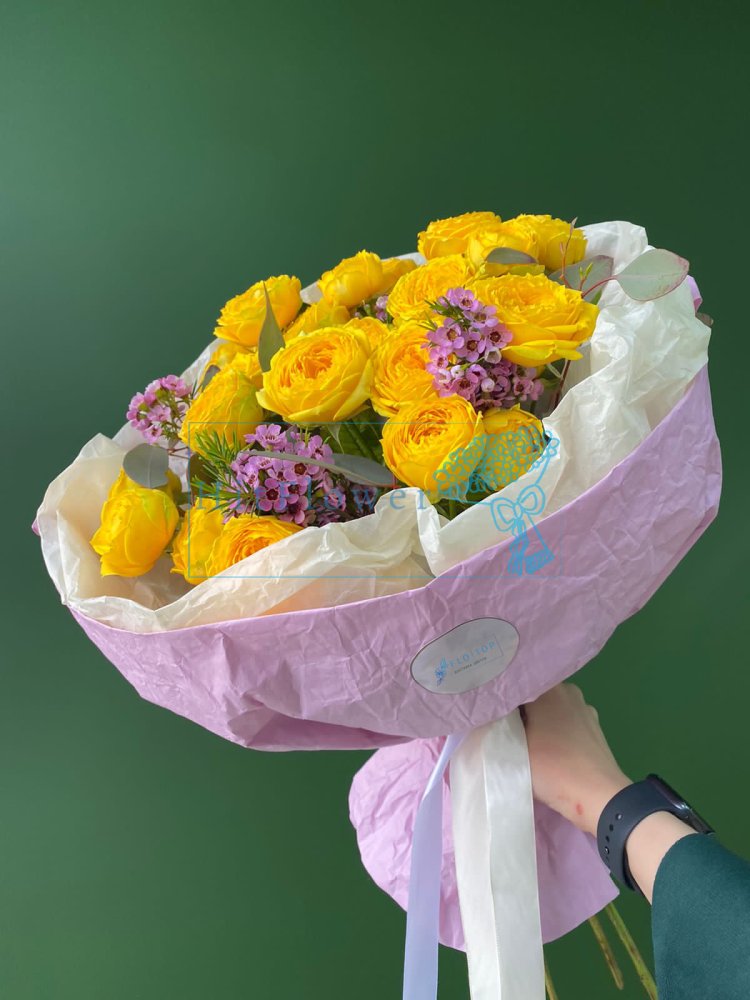 Букет цветов Желтое настроение Букет цветов из: Розы